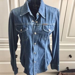 Calvin Klein Long Sleeve Blue Jean Shirt
